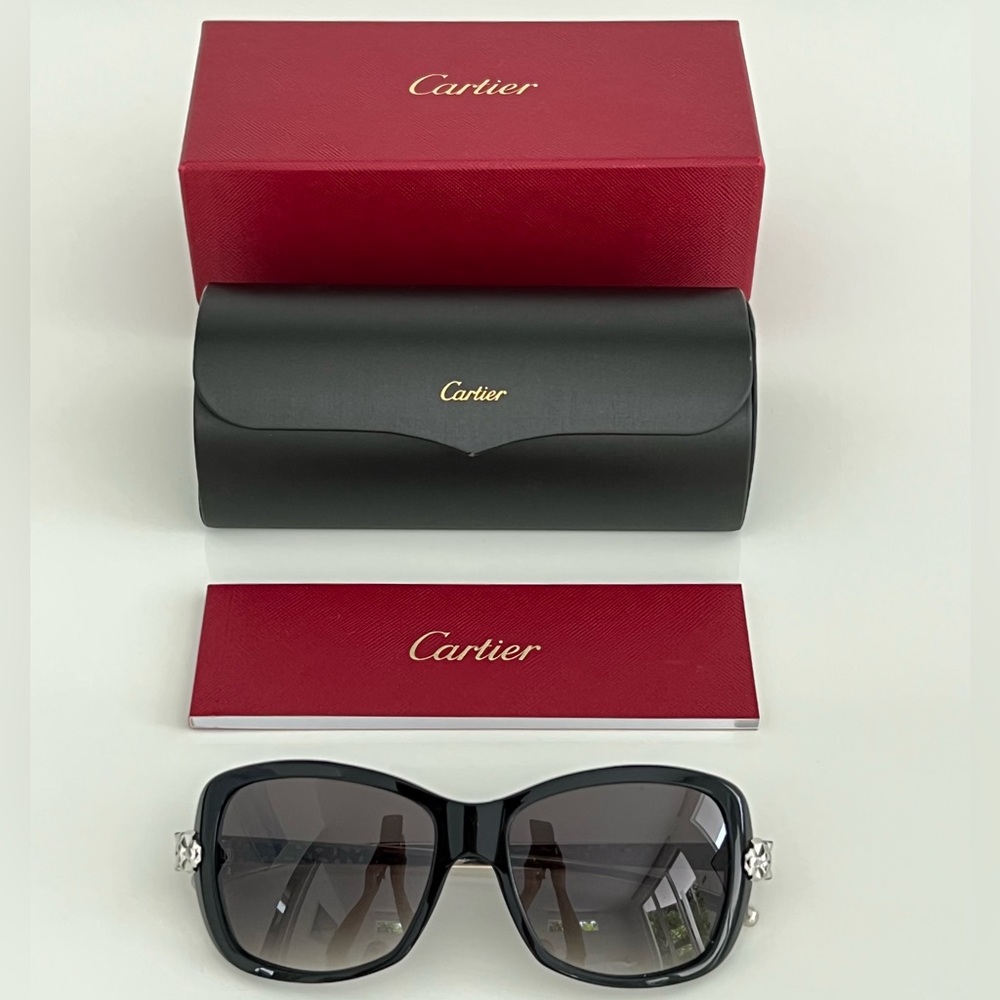 CARTIER PANTHERE BLACK SUNGLASSES NIB!